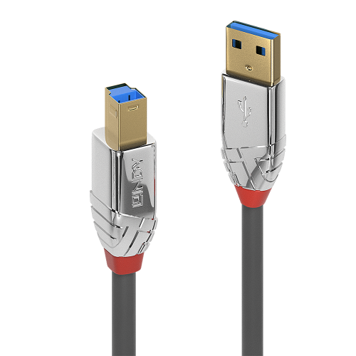 36481-Lindy 36661 cable USB USB 3.2 Gen 1 (3.1 Gen 1) 1 m USB A USB B Cromo, Gris