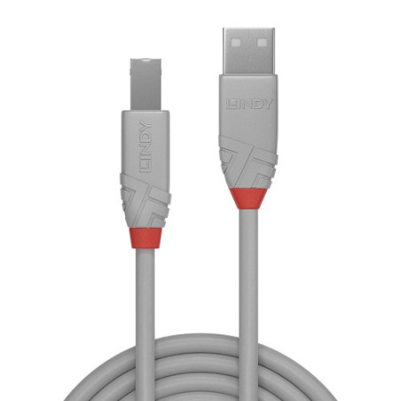 36514-Lindy 36681 cable USB USB 2.0 0,5 m USB A USB B Gris
