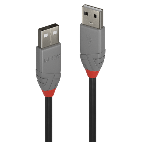 36527-Lindy 36692 cable USB USB 2.0 1 m USB A Negro, Gris