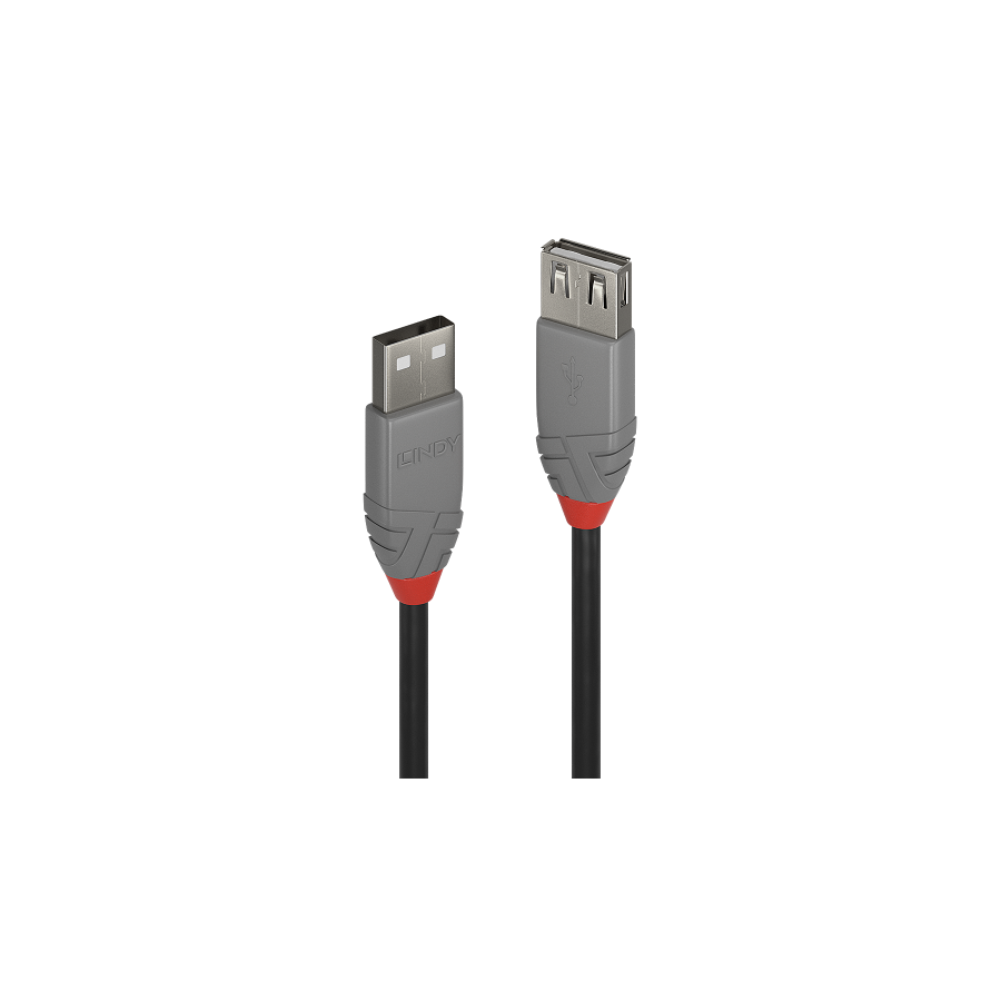 36541-Lindy 36703 cable USB USB 2.0 2 m USB A Negro, Gris