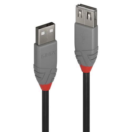 36545-Lindy 36705 cable USB USB 2.0 5 m USB A Negro, Gris