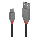 36577-Lindy 36733 cable USB USB 2.0 2 m USB A Micro-USB B Negro, Gris