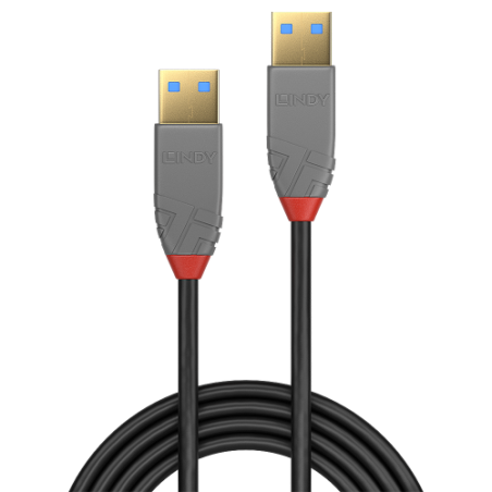 36602-Lindy 36754 cable USB USB 3.2 Gen 1 (3.1 Gen 1) 5 m USB A Negro, Gris