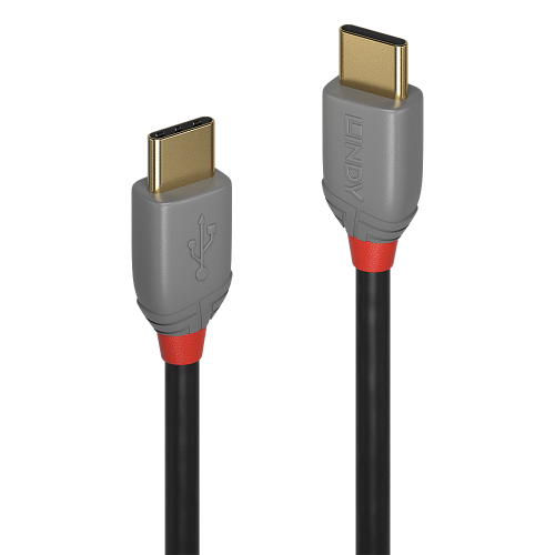 36629-Lindy 36870 cable USB USB 2.0 0,5 m USB C Negro, Gris