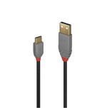 36639-Lindy 36886 cable USB USB 2.0 1 m USB A USB C Negro, Gris