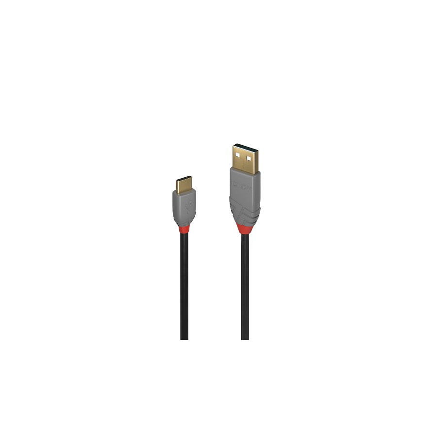 36641-Lindy 36887 cable USB USB 2.0 2 m USB A USB C Negro, Gris