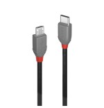 36645-Lindy 36890 cable USB USB 2.0 0,5 m USB C Micro-USB B Negro, Gris