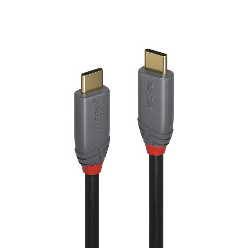 36657-Lindy 36902 cable USB 1,5 m USB C Negro, Gris