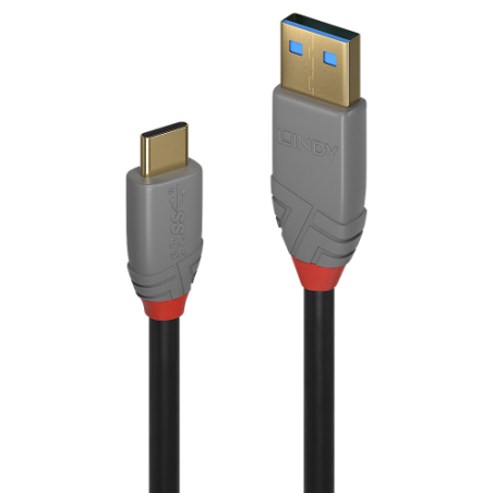 36671-Lindy 36912 cable USB USB 3.2 Gen 2 (3.1 Gen 2) 1,5 m USB C USB A Negro, Gris