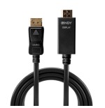 36690-Lindy 36922 adaptador de cable de video 2 m DisplayPort HDMI tipo A (Estandar) Negro