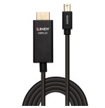 36893-Lindy 40922 adaptador de cable de video 2 m Mini DisplayPort HDMI tipo A (Estandar) Negro