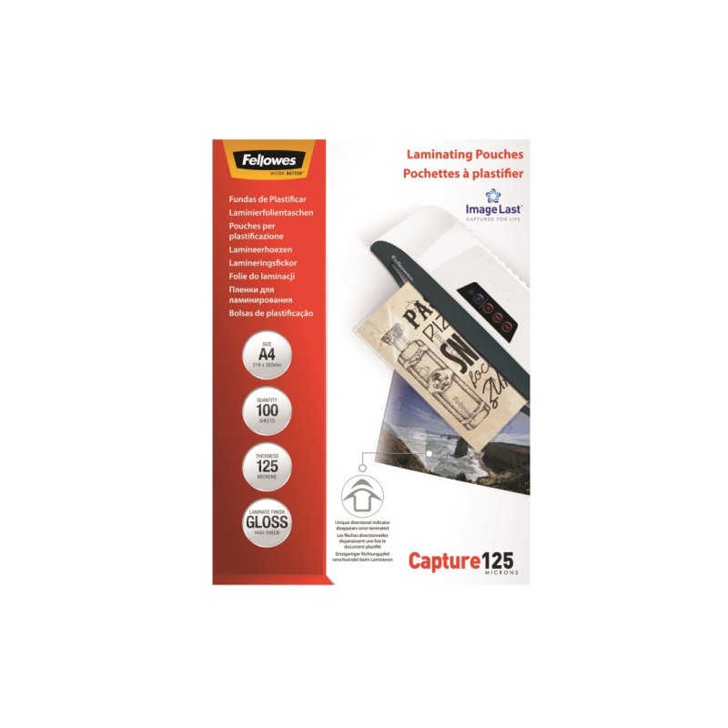 369-PACK 100 BOLSAS PLASTIFICACION 125 MICRAS A4 216X303 FELLOWES 5307407 369-PACK 100 BOLSAS PLASTIFICACION 125 MICRAS A4 216X303 FELLOWES 5307407