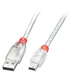 36974-Lindy 41781 cable USB USB 2.0 0,5 m USB A Mini-USB B Transparente