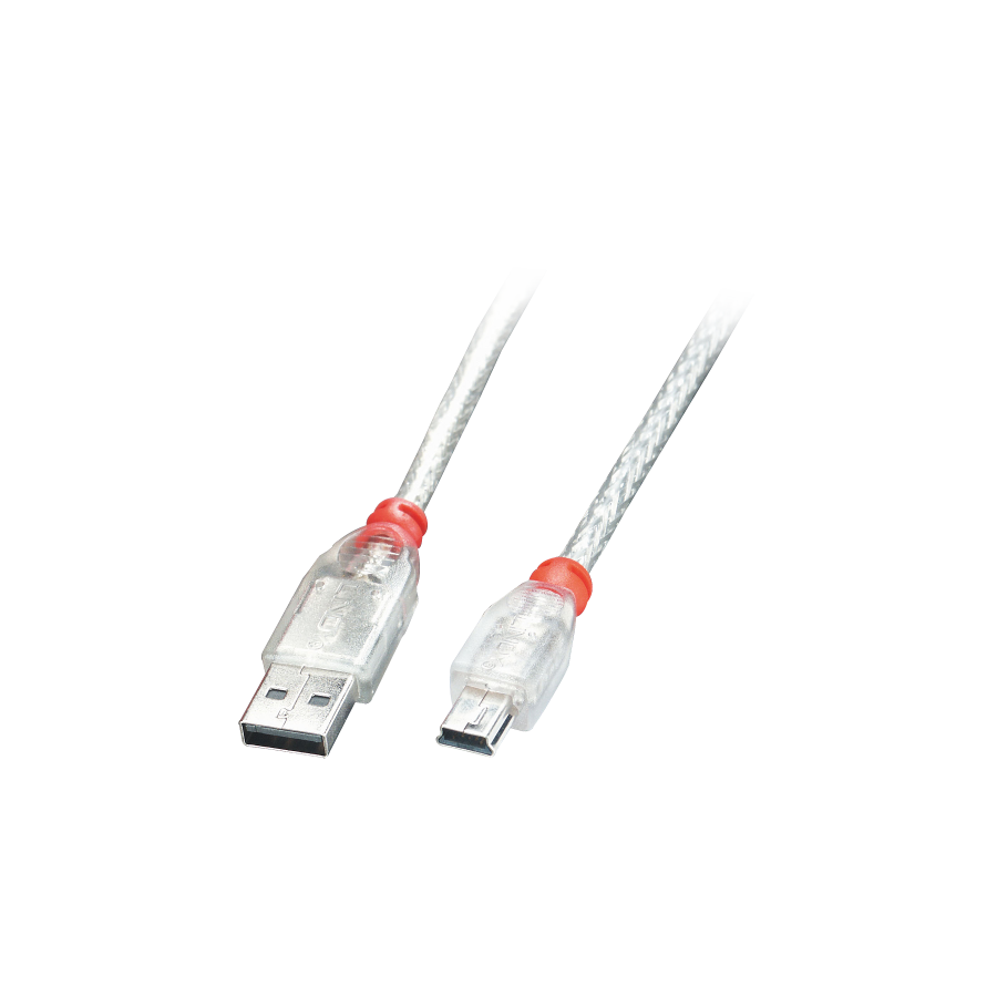 36977-Lindy 41784 cable USB USB 2.0 3 m USB A Mini-USB B Transparente
