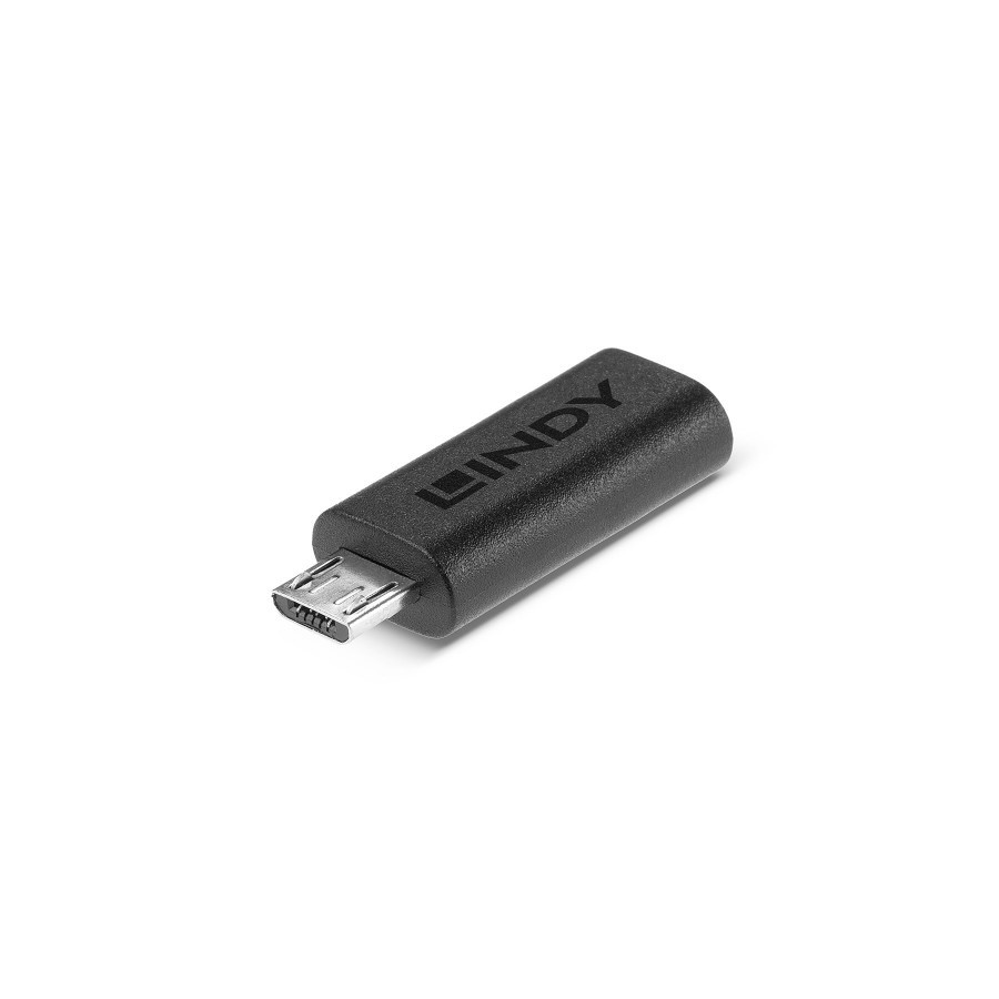 36987-Lindy 41903 cambiador de genero para cable USB Type C USB Type Micro-B Negro