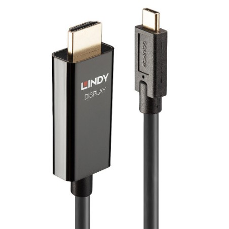 37027-Lindy 43315 adaptador de cable de video 5 m USB Tipo C HDMI tipo A (Estandar) Negro
