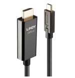 37027-Lindy 43315 adaptador de cable de video 5 m USB Tipo C HDMI tipo A (Estandar) Negro