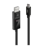 37031-Lindy 43343 adaptador de cable de video 3 m USB Tipo C DisplayPort Negro