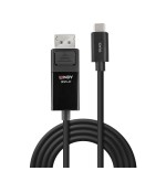 37032-Lindy 43343 adaptador de cable de video 3 m USB Tipo C DisplayPort Negro