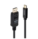 37041-Lindy 43500 adaptador de cable de video 1 m USB Tipo C DisplayPort Negro