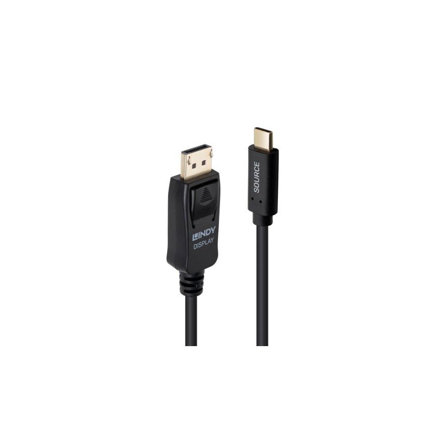 37045-Lindy 43502 adaptador de cable de video 3 m USB Tipo C DisplayPort Negro