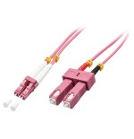 37148-Lindy 46360 Cable de fibra optica e InfiniBand 1 m LC SC Rosa