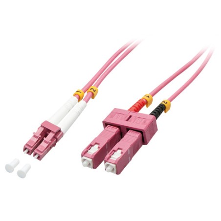 37150-Lindy 46362 Cable de fibra optica e InfiniBand 3 m LC SC Rosa