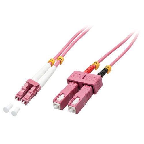 37151-Lindy 46363 Cable de fibra optica e InfiniBand 5 m LC SC Rosa