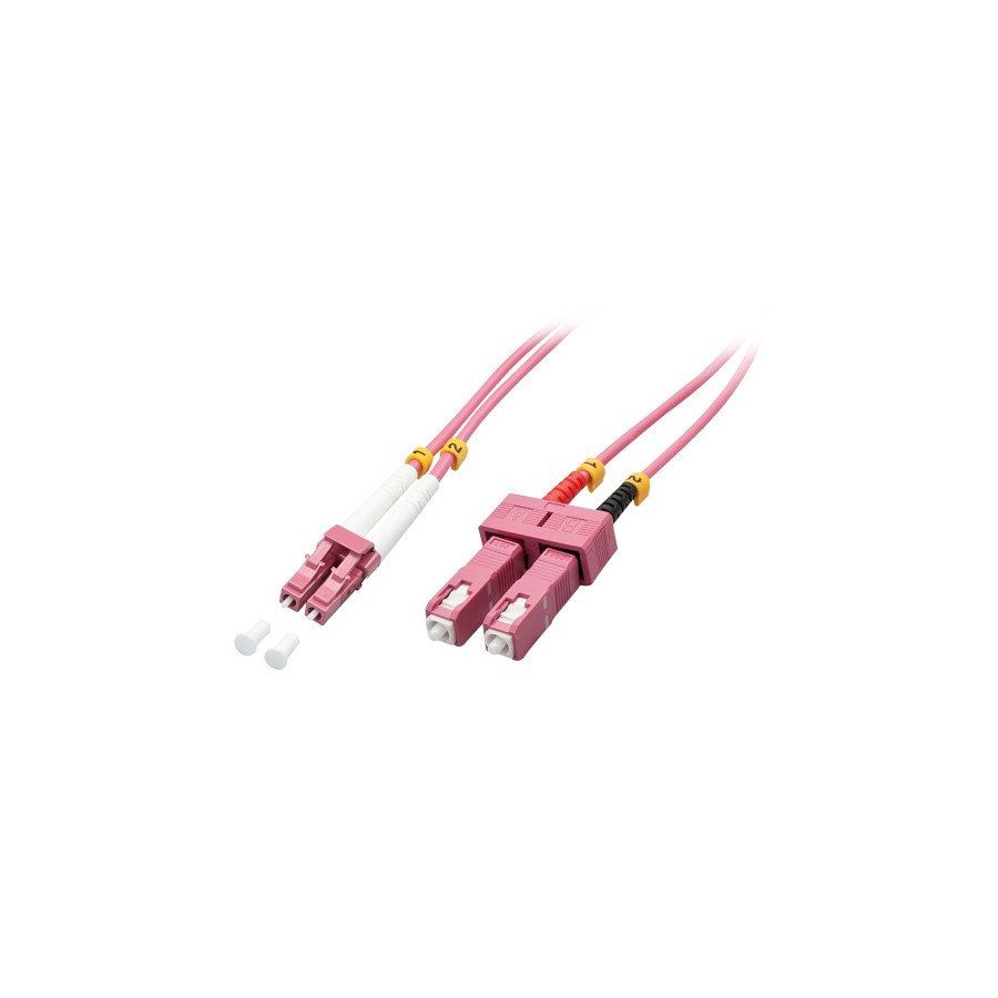 37154-Lindy 46366 Cable de fibra optica e InfiniBand 20 m LC SC Rosa