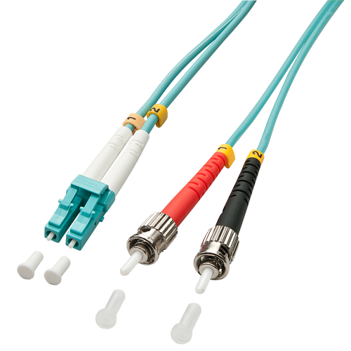 37175-Lindy 20m OM3 LC - ST Duplex Cable de fibra optica e InfiniBand Turquesa