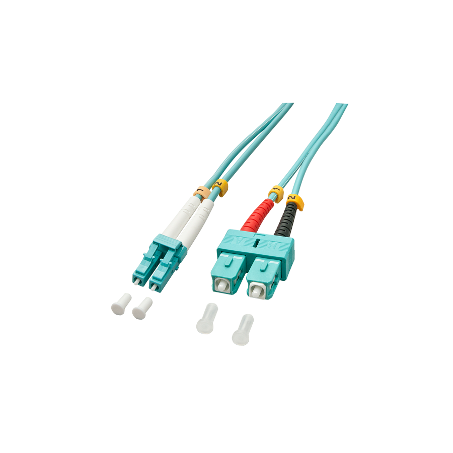 37178-Lindy 3.0m OM3 LC - SC Duplex Cable de fibra optica e InfiniBand 3 m Turquesa