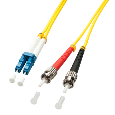 37565-Lindy 1m LC/ST Cable de fibra optica e InfiniBand Multicolor, Amarillo