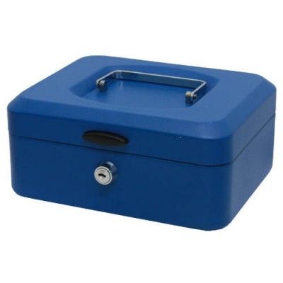 CAJA CAUDALES CON BANDEJA Y CIERRE TAMANO MEDIANA 20X95X15 CM AZUL BISMARK 318735