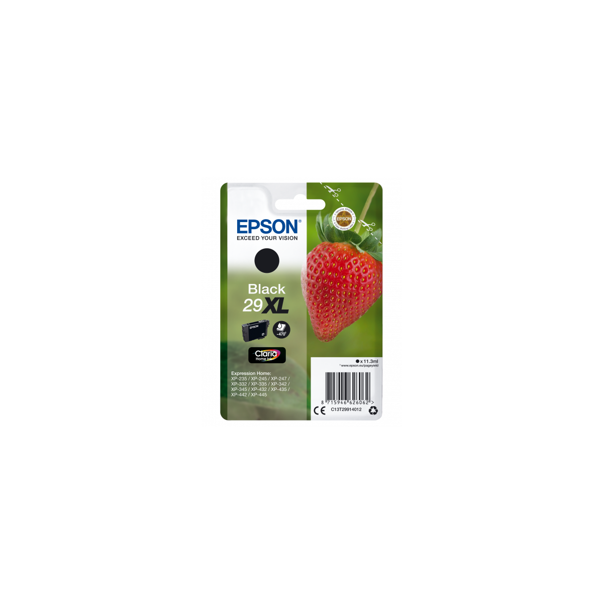 Epson Strawberry Singlepack Black 29XL Claria Home Ink