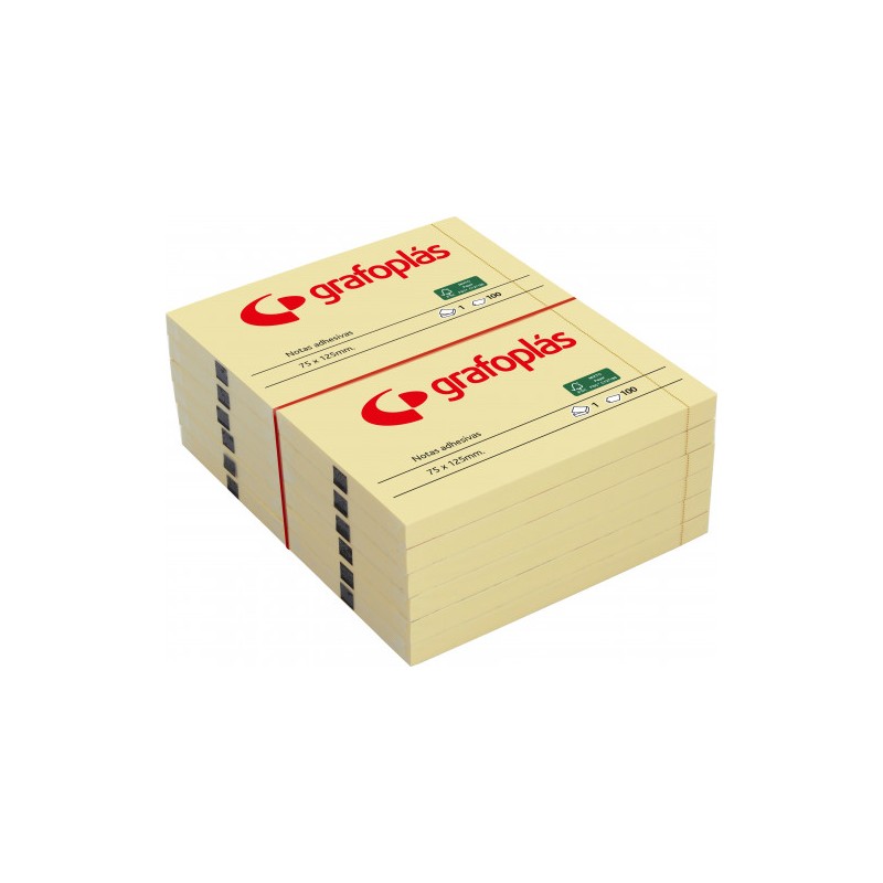 3786-PACK3 BLOC 100 NOTAS ADHESIVAS 40X50MM AMARILLAS GRAFOPLAS 65205360