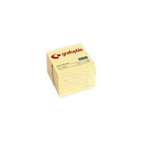3787-BLOC 100 NOTAS ADHESIVAS 75X75MM AMARILLAS GRAFOPLAS 65205460