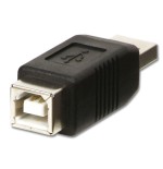 38325-Lindy 71231 cambiador de genero para cable USB A USB B Negro