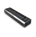 38499-Lindy 43370 hub de interfaz USB 3.2 Gen 1 (3.1 Gen 1) Type-B 5000 Mbit/s Negro