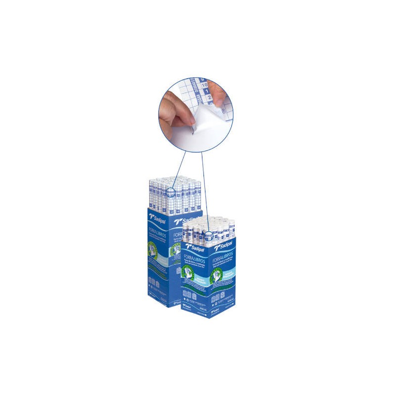 3863-FORRO DE LIBROS 80 MICRAS ADHESIVO REPOSICIONABLE 0,45 X 20 M SADIPAL 12866