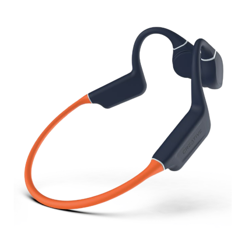38737-Creative Labs EF1081 Auriculares Inalambrico gancho de oreja USB Tipo C Bluetooth Negro, Naranja