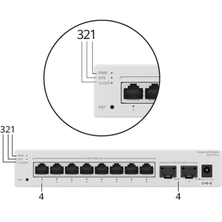 39005-HUAWEI S210-24T2J (24*10/100/1000BASE-T PORTS, 2*2.5GE SFP PORTS, BUILT-IN AC POWER, FANLESS)