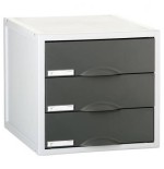 3908-MODULO ARCHISYSTEM DE 3 CAJONES 356X316X303 MM GRAFITO ARCHIVO 2000 8403C GF
