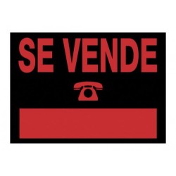 3925-CARTEL "SE VENDE" 500X230 MM PVC NEGRO ARCHIVO 2000 6162 NE