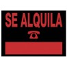3928-CARTEL "SE ALQUILA" 500X230 MM PVC NEGRO ARCHIVO 2000 6163 NE