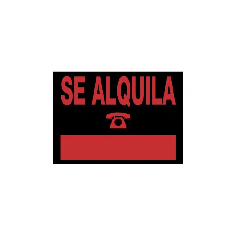 3929-CARTEL "SE ALQUILA" 500X350 MM PVC NEGRO ARCHIVO 2000 6166 NE