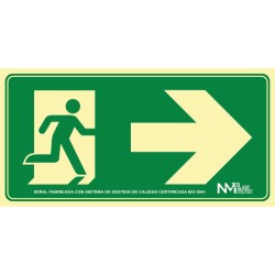 3931-SENAL HOMOLOGADA SEGURIDAD SALIDA EMERGENCIA DERECHA 320x160MM PVC VERDE ARCHIVO2000 6170-16H VE