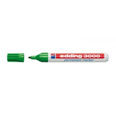 MARCADOR PERMANENTE PUNTA REDONDA 15 3MM 3000 VERDE EDDING 3000 04