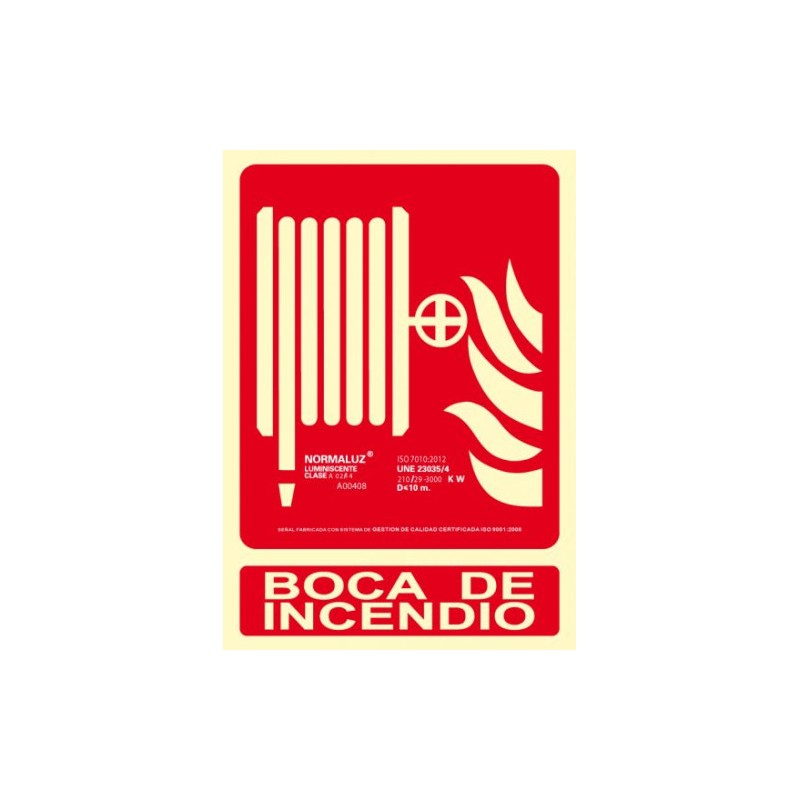 3937-SENAL "BOCA DE INCENDIO" 210X300 PVC ROJO ARCHIVO 2000 6171-03H RJ