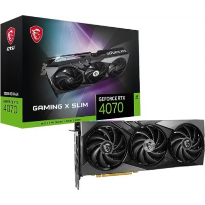 VGA MSI RTX 4070 GAMING X SLIM 12GNVRTX407012GBGDDR6X192BIT3DP1HDMITORX FAN 50