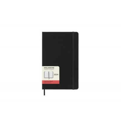 AGENDA 2024 TAPA DURA 12 MESES DIARIA L 13 X 21 CM NEGRA MOLESKINE DHB12DC3Y24